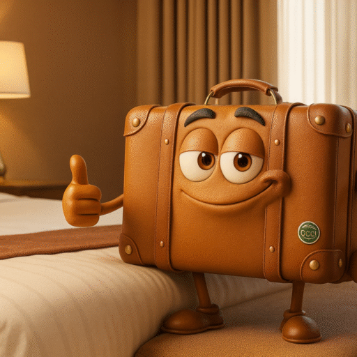 Casey happy in hotel